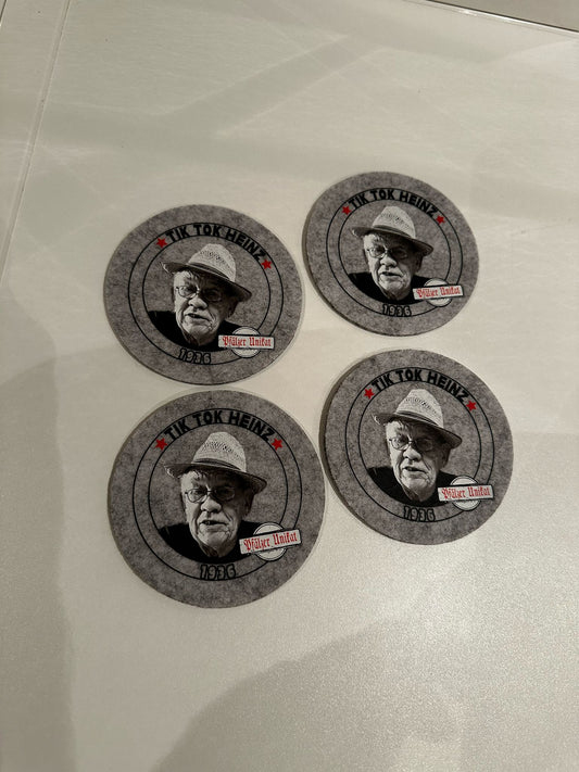 TIKTOKHEINZ Glas- & Tassenuntersetzer
(4 Stück je Set)