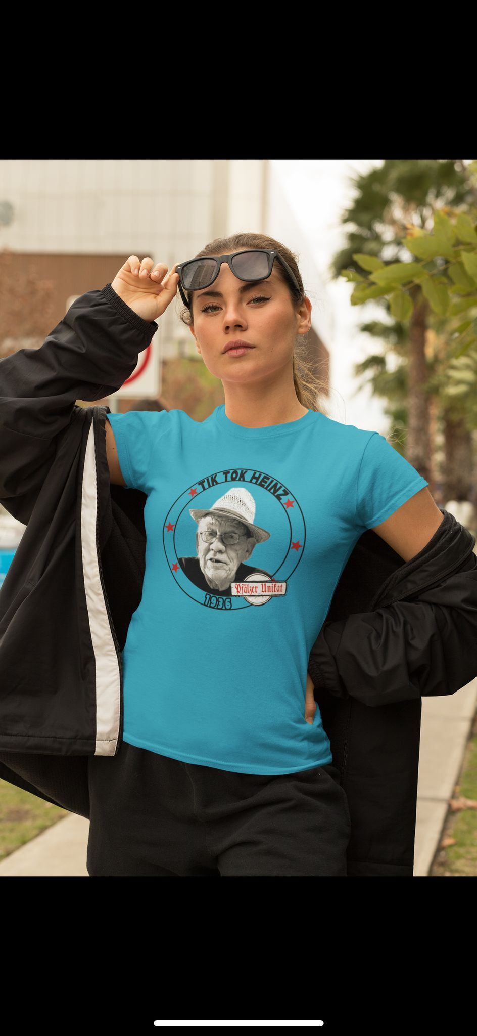 TIKTOKHEINZ Frauen T-Shirt Rundhals