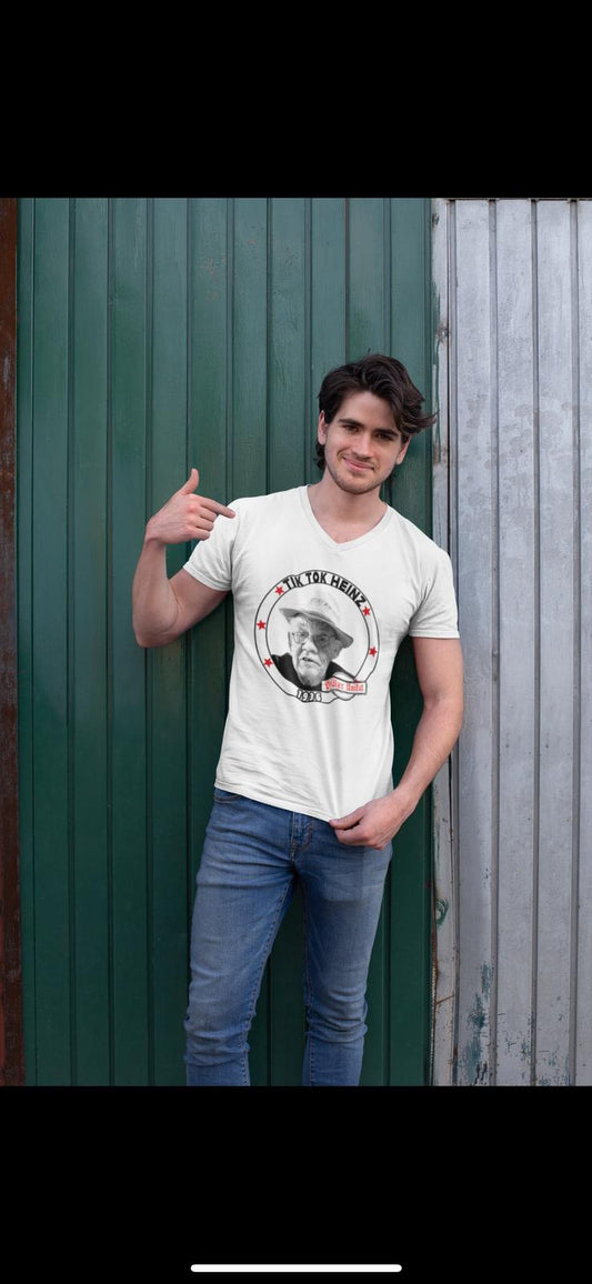 TIKTOKHEINZ Männer T-Shirt V-Ausschnitt